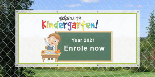 Outdoor banner for year 2021 enrolment