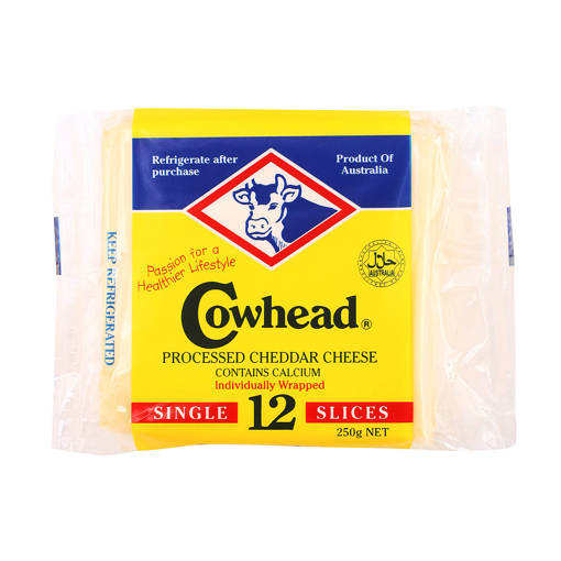 Picture of COWHEAD CHEDDAR CHEESE SINGLES (12PCS/PKT)