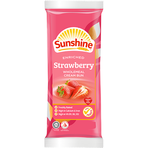 Picture of GB -B- SUNSHINE STRAWBERRY WHOLEMEAL BUN 65GM (Production day: Tue, Thu, Sat)