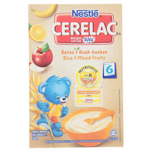 Picture of GB -B- NESTLE CERELAC MIXED FRUITS FOR 6 MONTHS (HALAL) (250GM PER PKT)