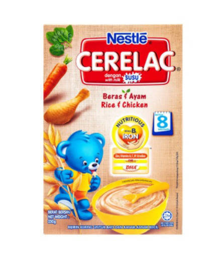 Picture of GB -B- NESTLE CERELAC RICE W CHICKEN FOR 8 MONTHS (HALAL) (250GM PER PKT)