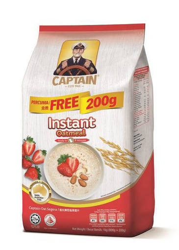 Picture of GB -OM- CAPTAIN INSTANT OATMEAL RED (800GM + FREE 200GM PER PACK)