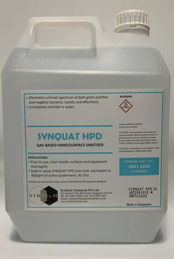 Picture of BC -A- SYNQUAD HPD HAND & SURFACE SANITIZER 5L EVAPORATES, REQUIRES NO WIPING