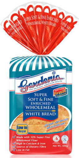 Picture of GARDENIA SUPER SOFT WHOLEMEAL WHITE BREAD (400G)